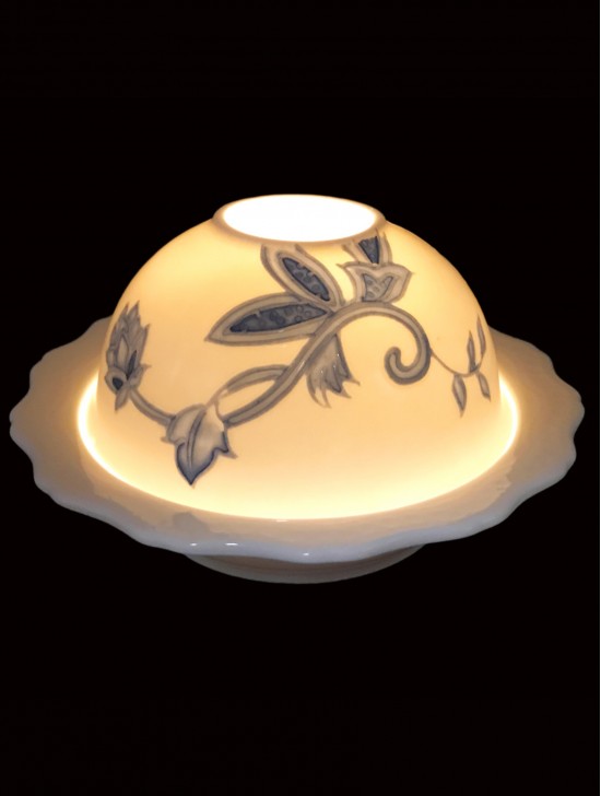 Hand Painted Porcelain Flower Dome Light with LED base